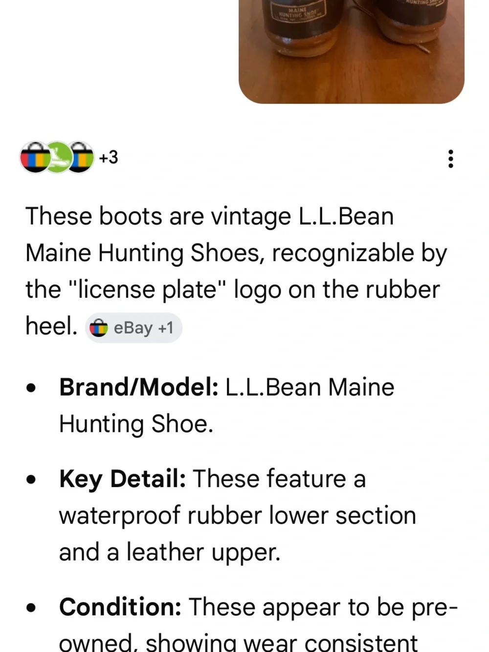 Vintage LLBean Maine Hunting Shoes Men’s Size 8